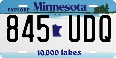 MN license plate 845UDQ