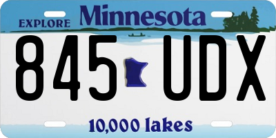 MN license plate 845UDX