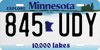 MN license plate 845UDY