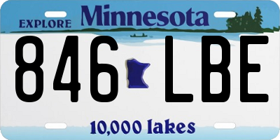 MN license plate 846LBE