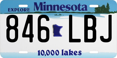 MN license plate 846LBJ