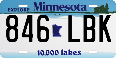 MN license plate 846LBK