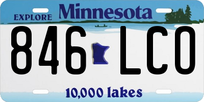 MN license plate 846LCO