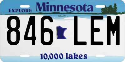 MN license plate 846LEM