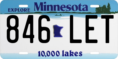 MN license plate 846LET