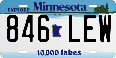 MN license plate 846LEW