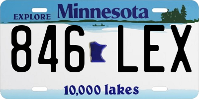 MN license plate 846LEX