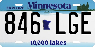 MN license plate 846LGE