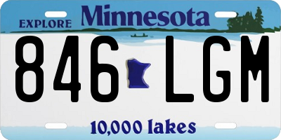 MN license plate 846LGM