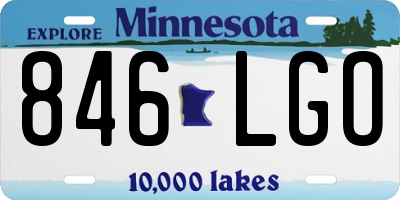 MN license plate 846LGO