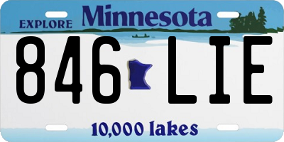 MN license plate 846LIE