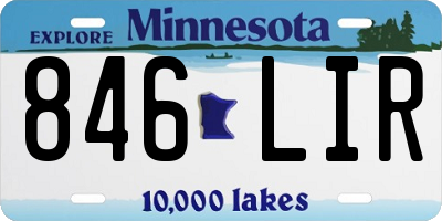 MN license plate 846LIR