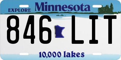 MN license plate 846LIT