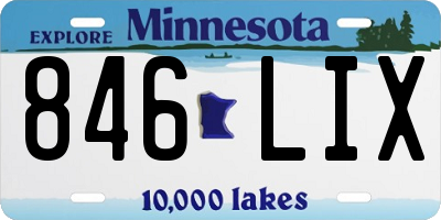 MN license plate 846LIX