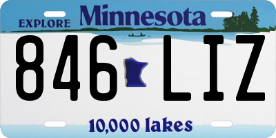 MN license plate 846LIZ