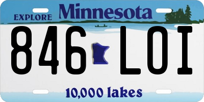 MN license plate 846LOI