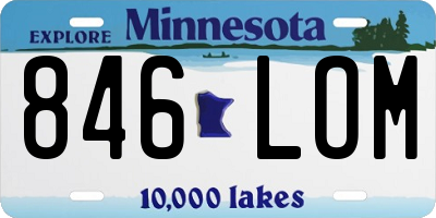 MN license plate 846LOM