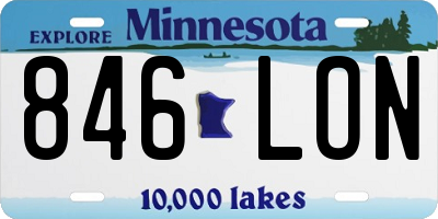 MN license plate 846LON