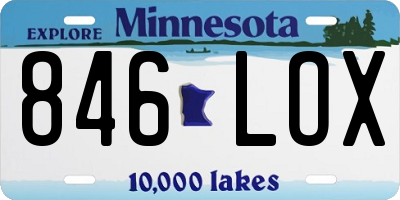 MN license plate 846LOX