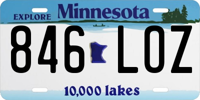 MN license plate 846LOZ