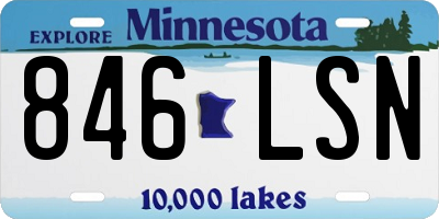 MN license plate 846LSN