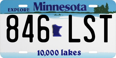 MN license plate 846LST