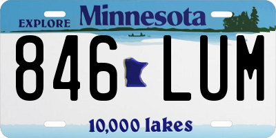 MN license plate 846LUM