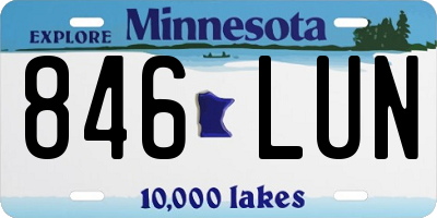 MN license plate 846LUN