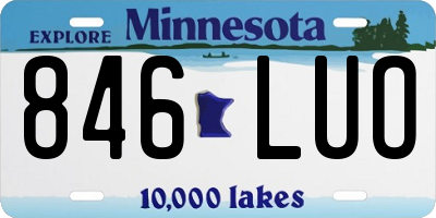 MN license plate 846LUO