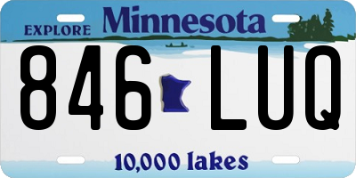 MN license plate 846LUQ