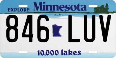 MN license plate 846LUV