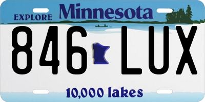 MN license plate 846LUX