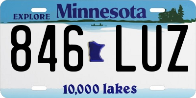 MN license plate 846LUZ