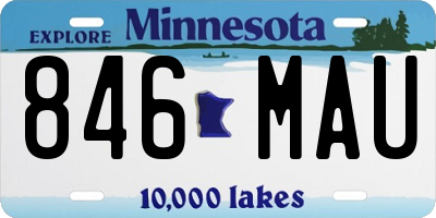 MN license plate 846MAU