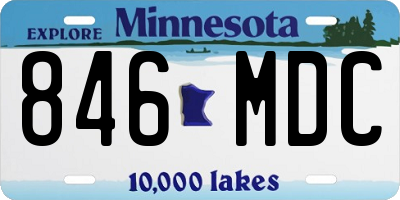 MN license plate 846MDC