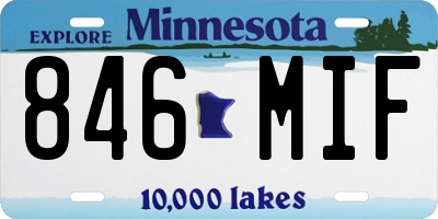 MN license plate 846MIF