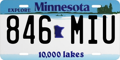 MN license plate 846MIU