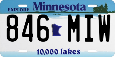 MN license plate 846MIW