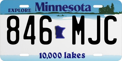MN license plate 846MJC