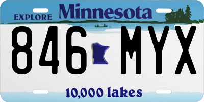 MN license plate 846MYX