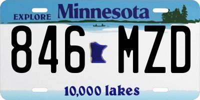 MN license plate 846MZD