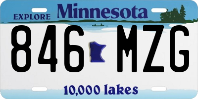 MN license plate 846MZG