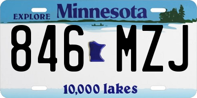 MN license plate 846MZJ