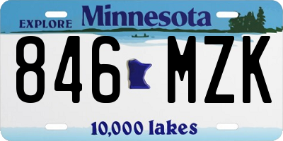 MN license plate 846MZK