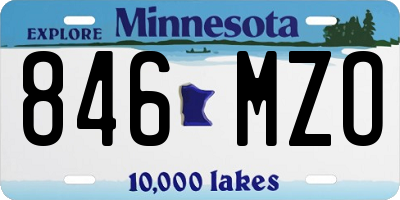 MN license plate 846MZO