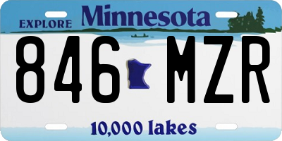 MN license plate 846MZR