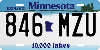 MN license plate 846MZU