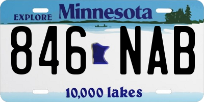 MN license plate 846NAB