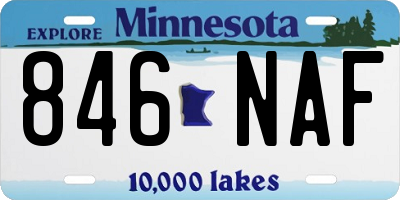 MN license plate 846NAF