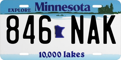 MN license plate 846NAK